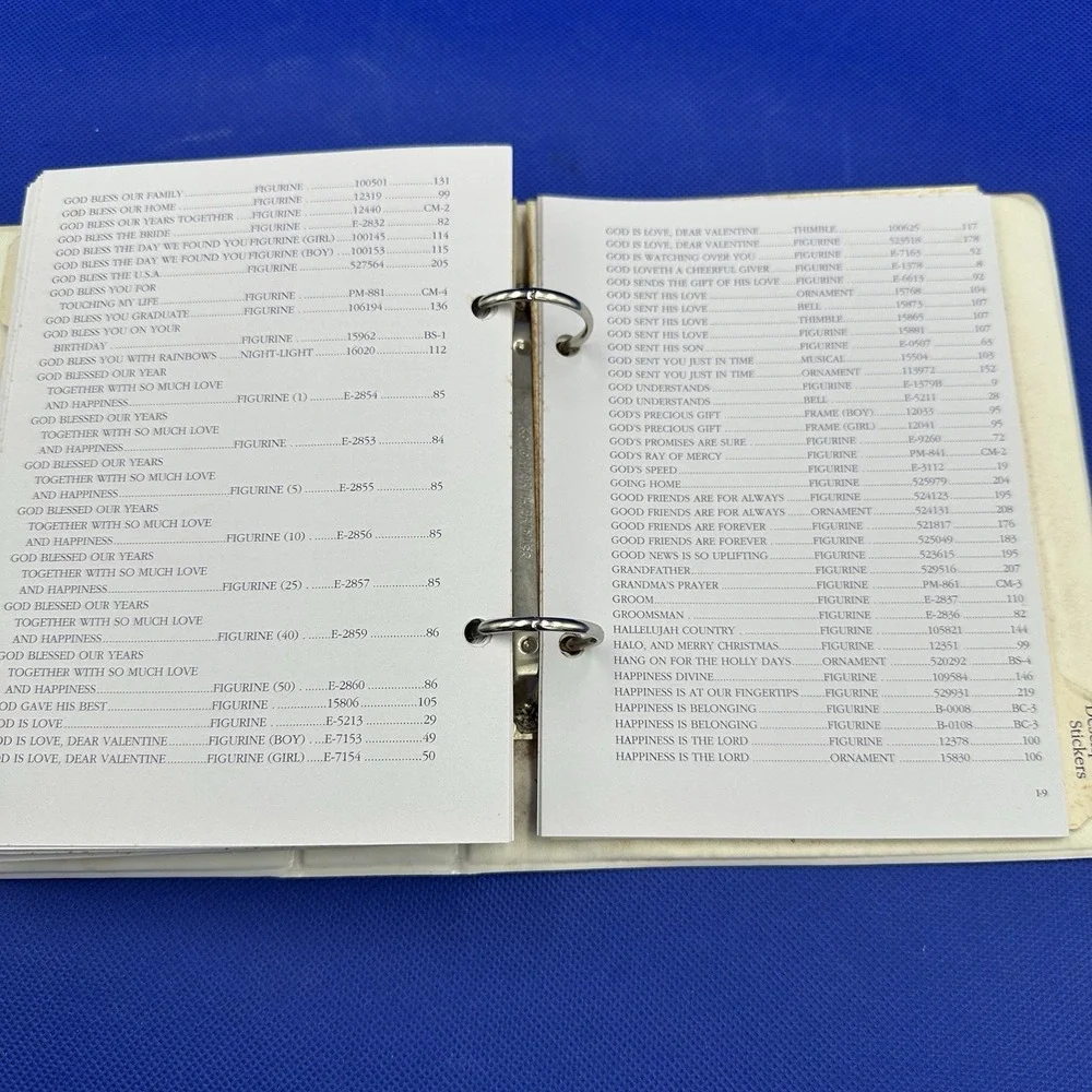 VTG Precious Moments Enesco Collector's Club Gift Registry Binder 1970-1994 Tabs